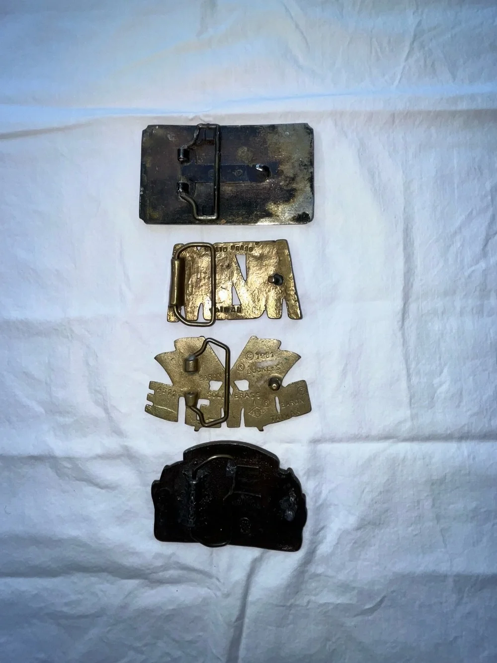 Vintage Brass Belt Buckles 4 Total